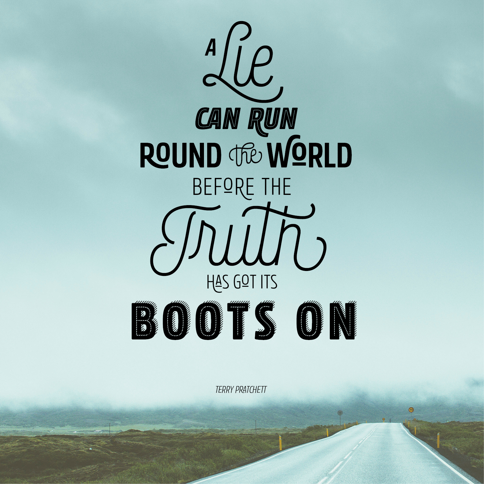 terry pratchett quote set in rockeby font family