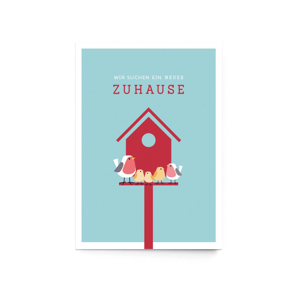 personalisierte Postkarte "Wir suchen ein Neues Zuhause"