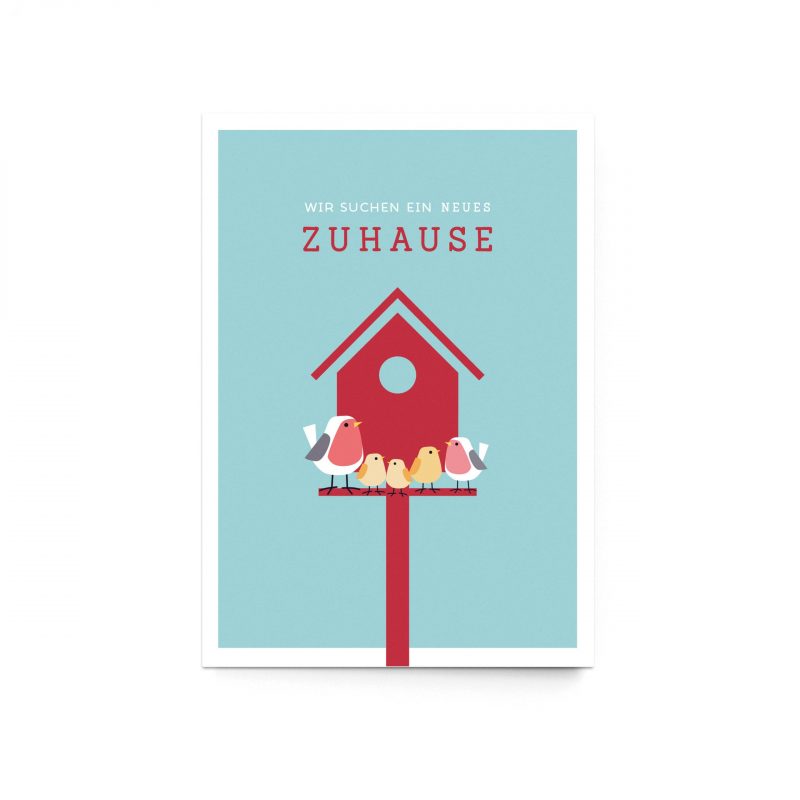 personalisierte Postkarte "Wir suchen ein Neues Zuhause"