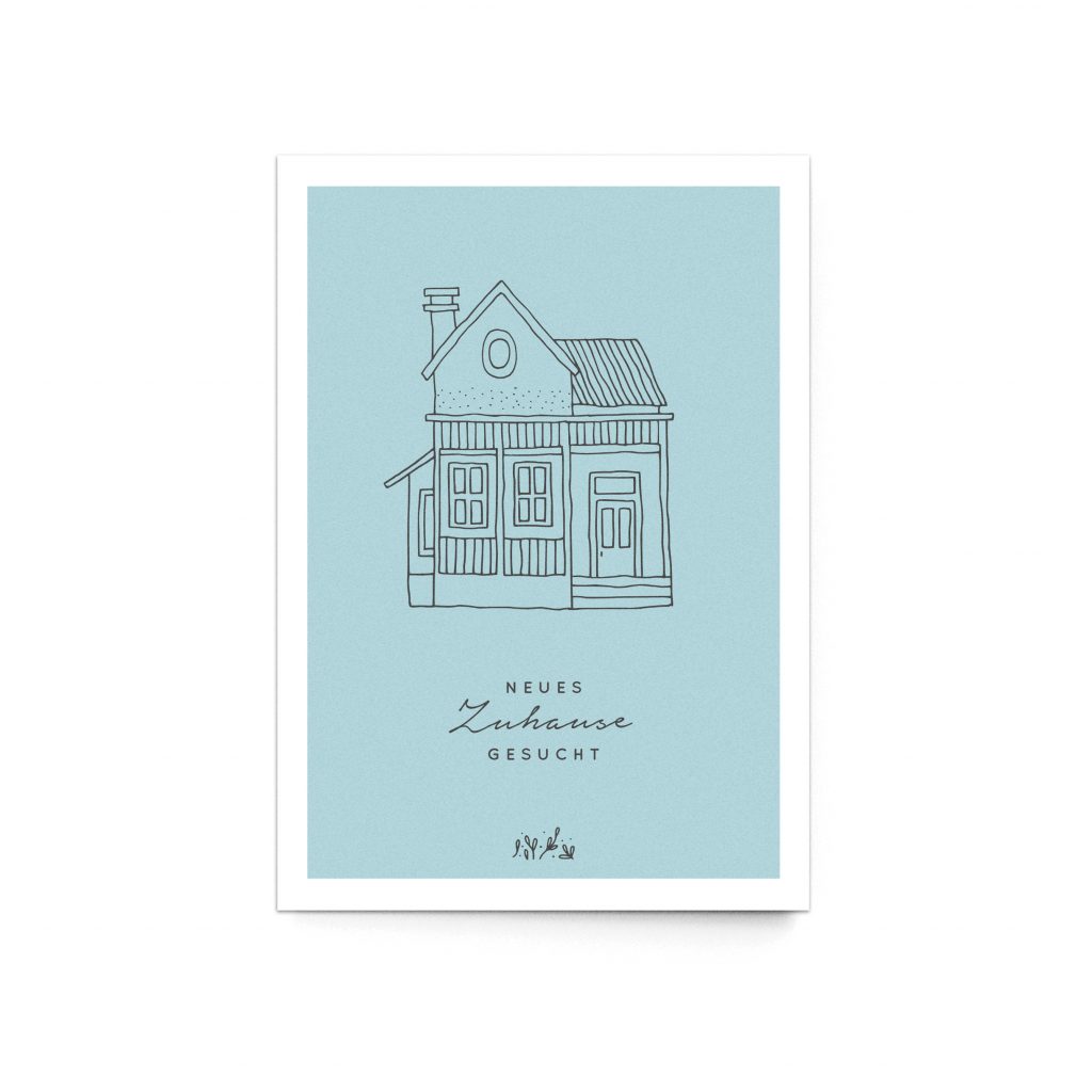 personalisierte Postkarte Haussuche "Hygge"
