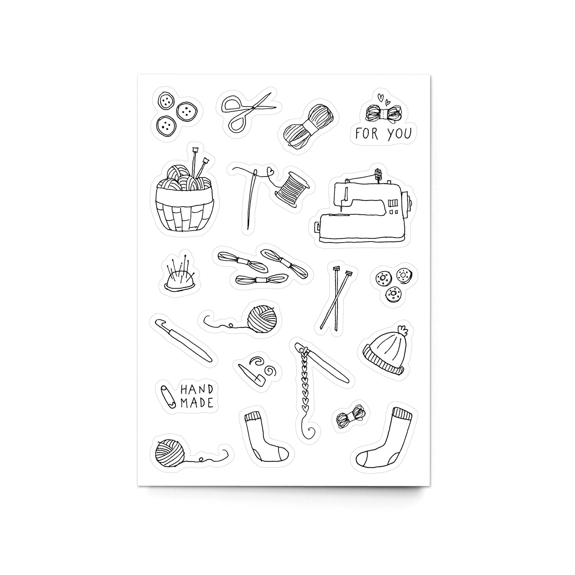 Stickerbogen A6 mit Handmade Motiven