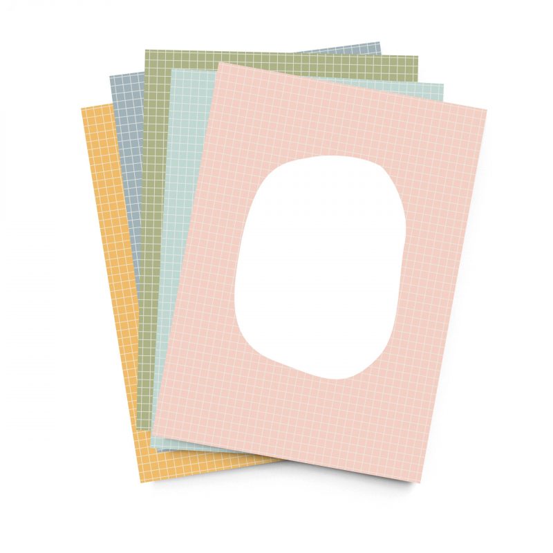 5er Set Postkarten "Stempelliebe" - Farbmix