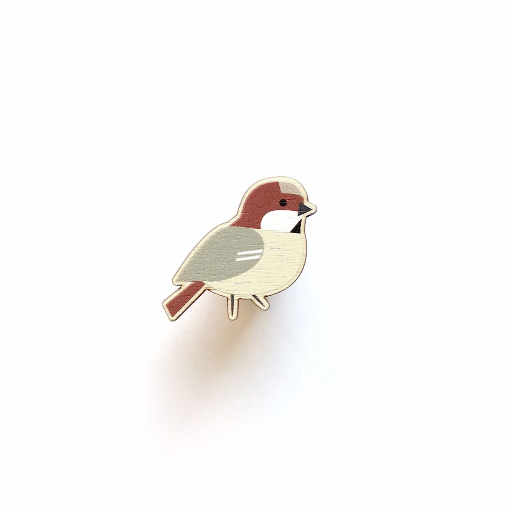 Holz Pin "Spatz"