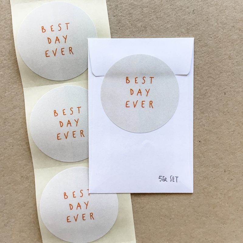 Aufkleber "Best Day Ever" (creme)