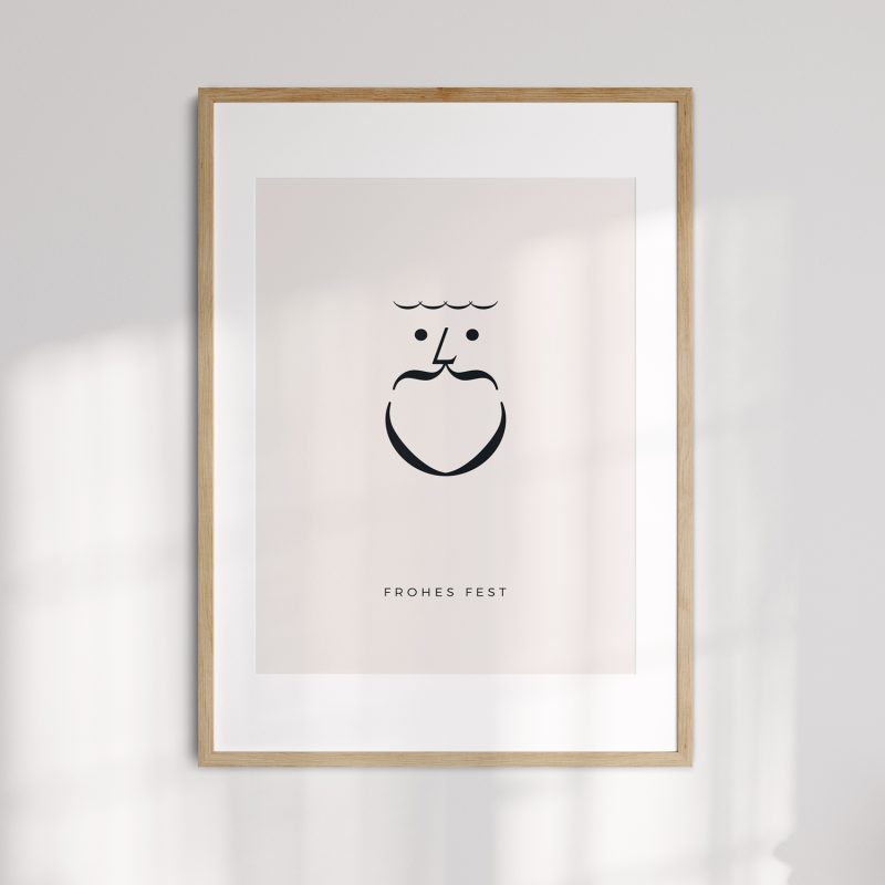 Digitaler Kunstdruck "Typo Santa"